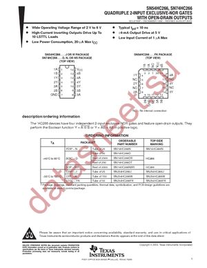 SN74HC266DT datasheet  